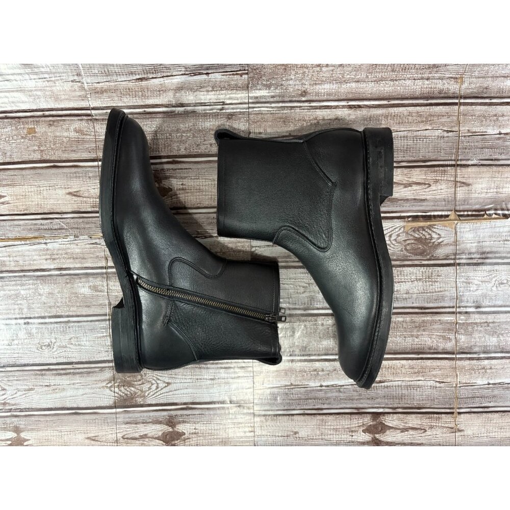 Allen Edmonds "TOMPKINS" Chelsea Leather Zip Up Boots 10 D color Black brand new - Picture 4 of 8